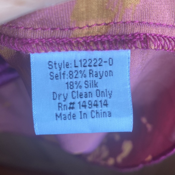 Johnny Was NWT Vida Floral Burnout Velvet Long Sleeve Vneck Silk Rayon Blouse - Picture 14 of 15